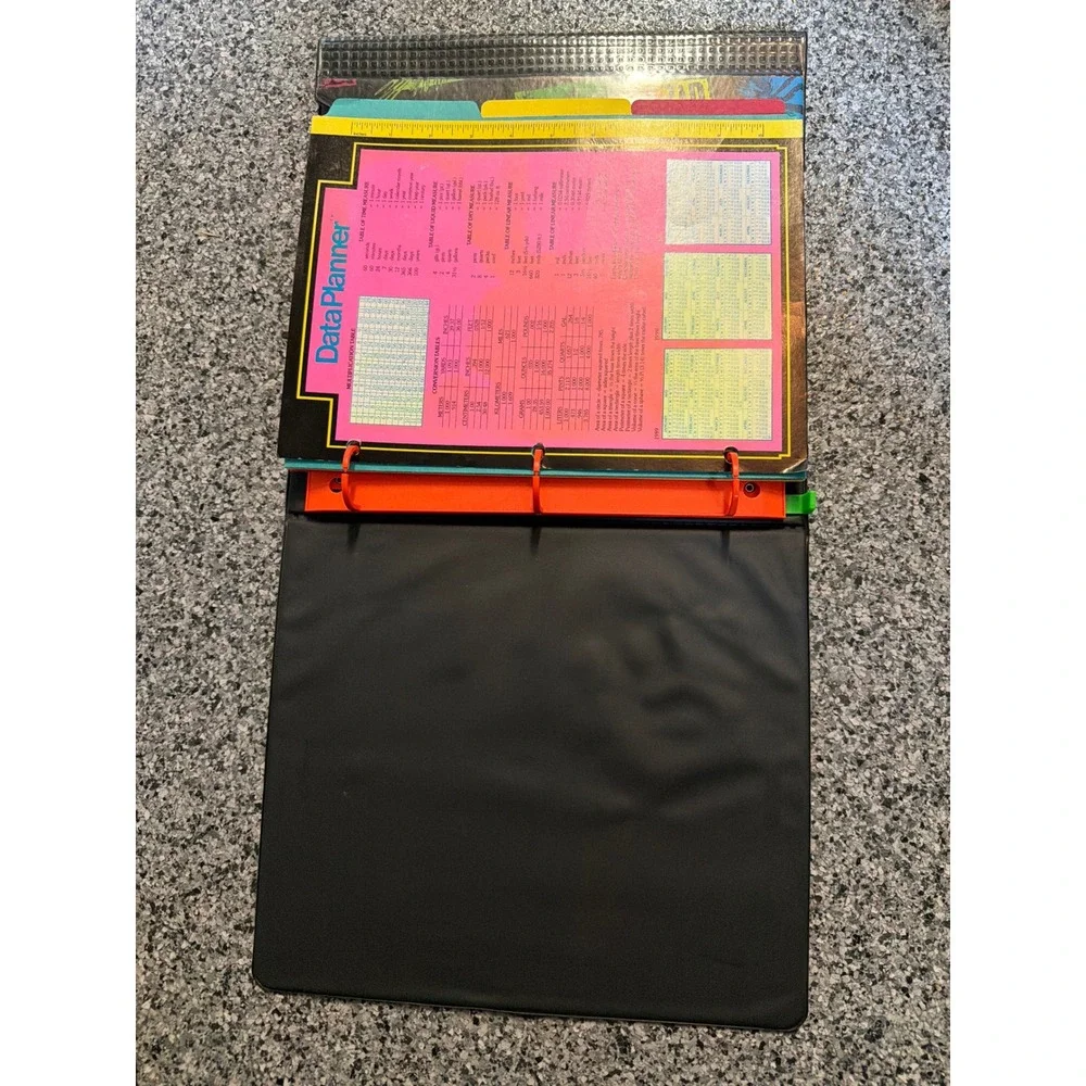 Vintage 1989 Mead Rad Dog Data Center 3-Ring Binder Organizer Neon Skater Surf
